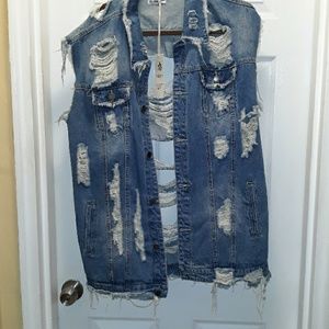 AMERICAN BAZI WOMENS DISTRESS VEST